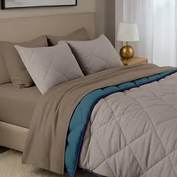 Покривало стьобане двостороннє Cosas Ocean Sand CS4 110х140 см (Blanket_68Sky_84Quartz_kt_87DarkBlue_110х140) - мініатюра 7