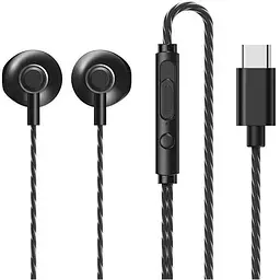 Дротові навушники Remax RM-711a TYPE-C Wired Earphone for Music & Call, 1.2m, black
