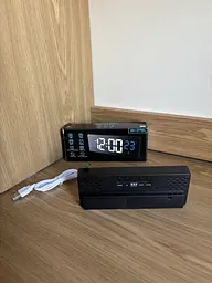 Електронний настільний LED годинник будильник Jsdoin GH 0715L з температурою, голосовим керуванням та автояскравістю чорний (SKU-043) - мініатюра 9