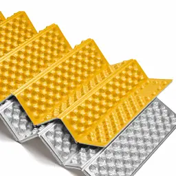 Килимок туристичний складаний одномісний IXPE Naturehike CNK2650WS010 з алюмінієвою плівкою, 200x60x2.3 см, жовтий - мініатюра 2