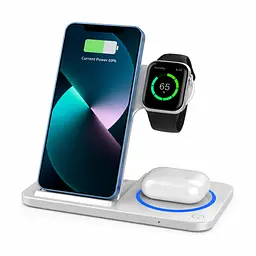 Бездротова зарядна станція WiWU WI-W020 3в1 15W для iPhone, Apple Watch та AirPods - мініатюра 4