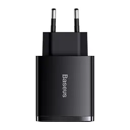 Сітчасте зарядне пристрій Baseus Compact Quick Charger 2U+C 30W EU чорний CCXJ-E01