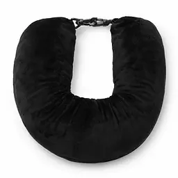 Подушка-чохол для ручної поклажі в літак Travel Pillow Bag 79×18 см, з ремінцями, чорна