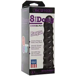 Фалоімітатор Doc Johnson CodeBlack - 8 Inch Raging, діаметр 20х3.8 см (чорний) - мініатюра 2