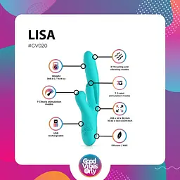 Вібратор-кролик із вагінальним відростком Good Vibes Only - Lisa Thrusting Rabbit Vibrator with G-Spot Stimulator - мініатюра 12