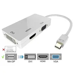 Конвертер перехідник Mini DisplayPort на HDMI/DVI/VGA 34113 - мініатюра 6