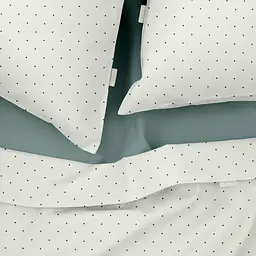 Комплект постільної білизни Cosas двоспальний з простирадлом на резинці MINI DOTS CS46 180 x 220 см (DotsGreyMilk_E160l-104Ashmint_180) - мініатюра 3