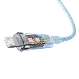Кабель Baseus Explorer Series Fast Charging Cable with Smart Temperature Control Cable USB to Lightning 2.4A 1m CATS010003 Blue - мініатюра 4