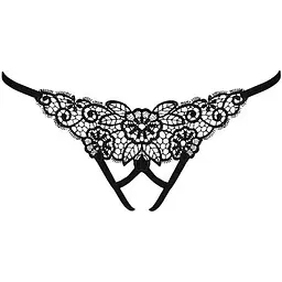 Трусики мереживні з доступом Passion Exclusive Violante Thong Black S/M - мініатюра 5