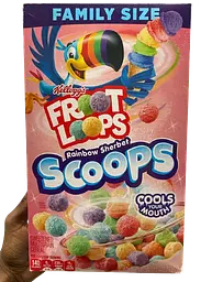 Сухий сніданок Kellogg's Froot Loops Rainbow Sherbet Scoops Cereal 351г - мініатюра 2