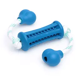 Іграшка для закладки ласощів з мотузкою Derby Rubber Dog Chew Toy Stick, Large Синій
