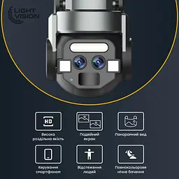 IP PTZ-відеокамера з WiFi 6Mp (2*3Mp) Light Vision VLC-9648WI10ZL f=4+8mm, ІЧ+LED-підсвічування, з мікрофоном (75-00204) - мініатюра 6