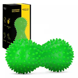 Масажний м'яч подвійний з шипами 4FIZJO Spike+ 7 x 16 см Green (P-5905973403351)