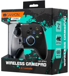 Геймпад Canyon GP-W3, Black, бездротовий, для ПК / PS3 / Android / Nintendo Switch, 16 кнопок, подвійна вібрація, індивідуальне підсвічування кнопок, 600 mAh (CND-GPW3) - мініатюра 4