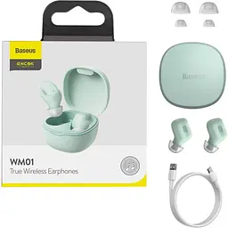 Навушники Baseus True Wireless Earphones WM01 Green (NGWM01-06) [90783] - мініатюра 9