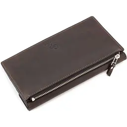 Шкіряне портмоне Elegante, шоколад матовий GRANDE PELLE 20х11х2 см acs0032196 - мініатюра 4
