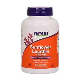 Натуральна добавка NOW Sunflower Lecithin 1200 mg, 100 капсул