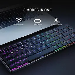 Клавіатура Onikuma бездротова G-19 з RGB підсвіткою та Bluetooth для ПК та ноутбуку Чорний - мініатюра 3
