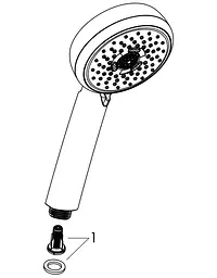 Ручний душ Hansgrohe MyClub 100 Multi White/Chrome 26681402, Хром - мініатюра 2