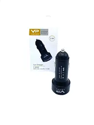 Автомобільний зарядний пристрій у прикурювач Veron Car Charger with LCD Long 2.4 A 2 USB Чорний (C-604A) - мініатюра 3