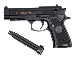 Іграшковий пістолет для страйкболу Airsoft Gun C.18 реалістична ігрова модель Чорний - мініатюра 4