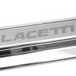 Накладки на пороги для Chevrolet Lacetti 2003-2012 Нержавіюча сталь із загином та Логотипом 4 шт (Premium P-CH09) - мініатюра 2