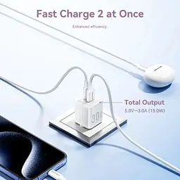 Зарядний пристрій Vention 1xUSB-C PD 30 Вт + 1xUSB QC 3.0 30 Вт GaN + кабель USB-C — USB-C 1.0 м чорний (TZ-FEQB0-EU-01) - мініатюра 2