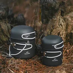 Набір туристичного посуду Naturehike NH18T018-G, алюміній, 2 каструлі, 2 кришки (6927595785515) - мініатюра 10
