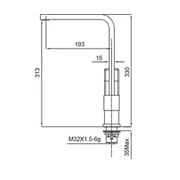 Змішувач для кухні Koer KB-70010-01 KR3488 Хром - мініатюра 2