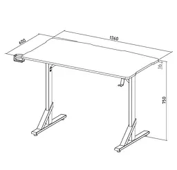 Геймерський стіл GamePro GD212B (GD212B) - мініатюра 6