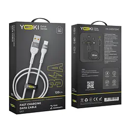 Кабель для заряджання та обміну даними Yoki YK-EX11 EXTRA Series USB/Type C 60W 3A/20V 1.2 m White - мініатюра 2