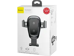 Автомобільний тримач BASEUS Metal Wireless Charger Gravity Car MountTarnish (WXYL-B0A) - мініатюра 5