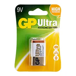 Батарейки GP ULTRA ALKALINE 9.0V 1604AU-5UE1 Лужні 6F22 1 шт. - мініатюра 2