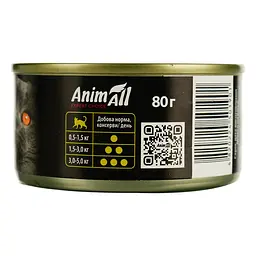 Вологий корм для котів AnimAll ніжний мус із курятини 80 г - мініатюра 2