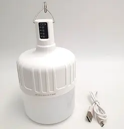 Акумуляторна кемпінгова LED лампа 38W 4000mAh світильник з гачком USB зарядка ліхтар світильник 18х9см 2 режими яскравості DP 7813 - мініатюра 3