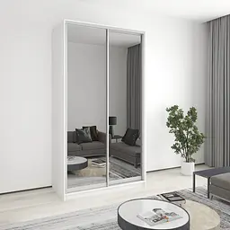 Шафа-купе дводверна MebelStar Стандарт AL 2 Дзеркала 130x45x240 см Аляска білий (MBS-3792)