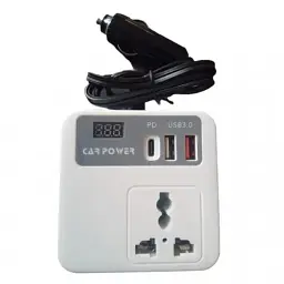 Автомобільний інвертор 12V-220V з USB та Type-C PD, Car Power, з дисплеєм - мініатюра 2