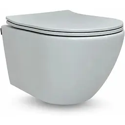 Підвісний безободковий унітаз VBI Vulcano Tornado light grey matt VBI-020421