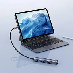 USB-Хаб Baseus UltraJoy Series 7-Port HUB AIR Space Grey (Type-C to HDMI4K@60Hz*1+USB3.0*2+PD*1+SD/TF3.0*1+3.5mm*1) (B00052803811-02) - мініатюра 7