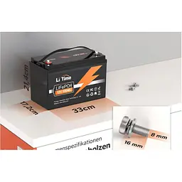 Акумулятор Li Time LiFePO4 12V [12.8V/100Ah/1280Wh] [123755] - мініатюра 6