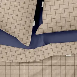 Комплект постільної білизни Cosas двоспальний з простирадлом на резинці BEIGE GEOMETRY CS4 180 x 220 см (CellAshbeige_El140-87DarkBlue_180) - мініатюра 3