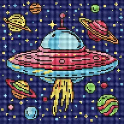 Алмазна мозаїка для дітей Космічна подорож ©art_selena_ua AMO8107 30х30 см