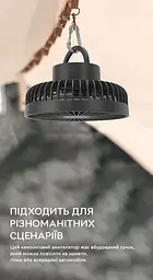 Портативний акумуляторний вентилятор Kinscoter DQ-213 діаметр 16.5 см батарея 4 000 mAh, Grey - мініатюра 2