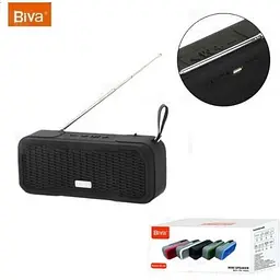 Бездротова акустична система Biva SP-03 Bluetooth+FM Radio Speaker Black - мініатюра 3