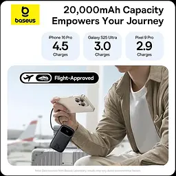 Зовнішній акумулятор Baseus EnerFill FC31 with 2 Built-in Cables 20000mAh 22.5W чорний - мініатюра 8