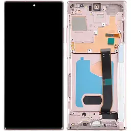 Дисплей Samsung N985 Galaxy Note 20 Ultra/N986 чорний, OLED (Small LCD), з рамкою бронзового кольору, Mystic Bronze