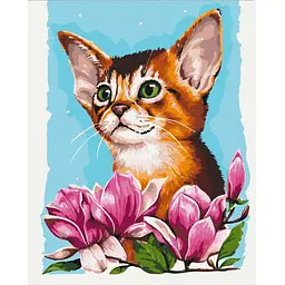 Картина за номерами Brushme Котик в квітах © Anna Kulyk BS53585 40х50 см