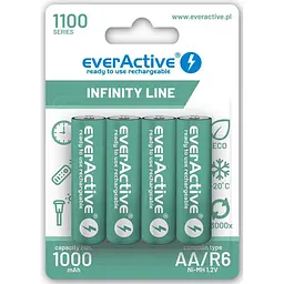Акумулятор everActive AA/HR06 Ni-MH 1100mAh BL 4шт - мініатюра 4