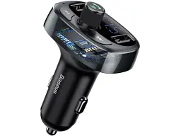 FM-трансмітер BASEUS FM Launcher S-09 2.4A 2USB Black (CCMT000301) - мініатюра 4