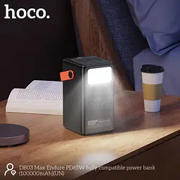 Акумулятор портативний Hoco DB03 Max Centurion 65W 100000mAh чорний - мініатюра 7